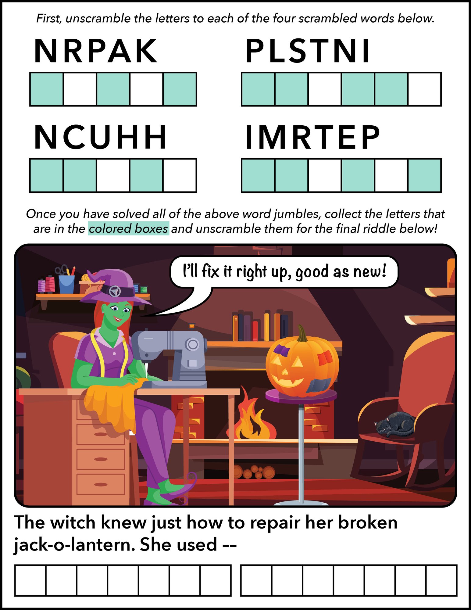 word jumble puzzle - layout - fall 2024 newsletter